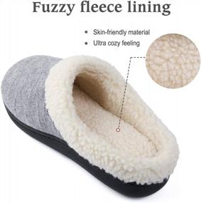 img 2 attached to Women'S House Slippers W/ Memory Foam & Fleece Lining - Non-Slip, Rubber Soled, Cozy & Warm For Winter!