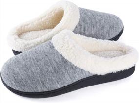 img 4 attached to Women'S House Slippers W/ Memory Foam & Fleece Lining - Non-Slip, Rubber Soled, Cozy & Warm For Winter!