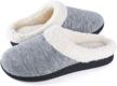 women's house slippers w/ memory foam & fleece lining - non-slip, rubber soled, cozy & warm for winter! logo