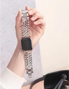 img 2 attached to Сменный ремешок из звеньев цепи из нержавеющей стали для Apple Watch 38–45 мм — совместим с IWatch SE Series 8, 7, 6, 5, 4, 3, 2, 1 от Secbolt Bands