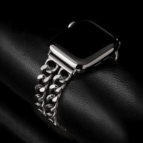 img 3 attached to Сменный ремешок из звеньев цепи из нержавеющей стали для Apple Watch 38–45 мм — совместим с IWatch SE Series 8, 7, 6, 5, 4, 3, 2, 1 от Secbolt Bands