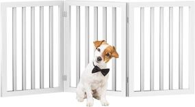 img 4 attached to 🐾 PETMAKER Pet Gate Collection: Freestanding Accordion Style Wooden Dog Gate for Doorways, Stairs, or Room - Indoor Dog Fence Solution!