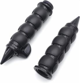 img 1 attached to Customize Your Ride With HTTMT TRHB114E-25 Motorcycle Black 1" Spike Handlebar Grips Throttle Boss Compatible With Harley And Kawasaki Models