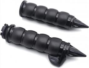 img 2 attached to Customize Your Ride With HTTMT TRHB114E-25 Motorcycle Black 1" Spike Handlebar Grips Throttle Boss Compatible With Harley And Kawasaki Models