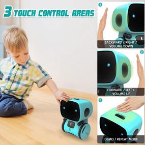 img 2 attached to GILOBABY Kids Robot Toy: Voice Controlled Touch Sensor Speech Recognition, Singing, Dancing & More - Perfect Birthday Gift For Boys Girls Ages 3-8!