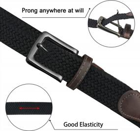 img 1 attached to Macoking Mens Stretch Belt Woven Elastic Braided Belts For Men Women Multicolored