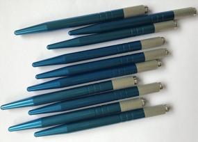 img 3 attached to Microblading Pen Blue Color 10Pcs Wholesale Permanent Makeup Manual Eyebrow Tattoo Supplies -QMYBrow