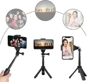 img 3 attached to Taisioner Mini Selfie Stick Tripod Kit - Dual Compatibility with GoPro AKASO Action Camera, Smartphone & More Accessories