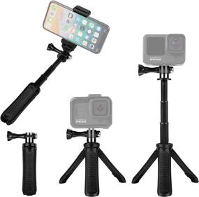 img 4 attached to Taisioner Mini Selfie Stick Tripod Kit - Dual Compatibility with GoPro AKASO Action Camera, Smartphone & More Accessories