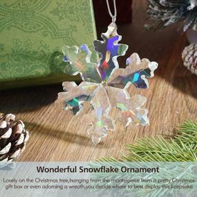 img 3 attached to ERWEI Crystal Snowflake Ornament 3.7" Winter Star Crystal Ice Elf Pendant Hanging Ornament For Christmas Winter Party Holiday Home Decor Crystal Annual Snowflake Gift For Family Friends Couple