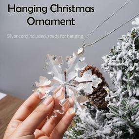 img 2 attached to ERWEI Crystal Snowflake Ornament 3.7" Winter Star Crystal Ice Elf Pendant Hanging Ornament For Christmas Winter Party Holiday Home Decor Crystal Annual Snowflake Gift For Family Friends Couple