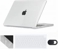 se7enline crystal clear hard case for macbook air m2 2022 13-inch, with keyboard cover, webcam cover, and trackpad protector - compatible with model a2681 logo
