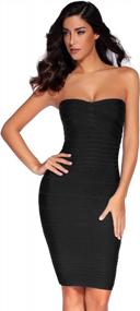 img 2 attached to Stunning Strapless Bodycon Cocktail Dress For Women By Meilun