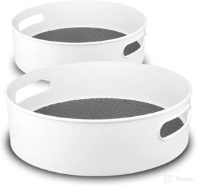 img 4 attached to 🔄 Semlos 2 Pack Lazy Susan Turntable for Cabinet - 9" & 12" Storage Containers Organizer: Non-Skid Susan Turntable Spice Rack