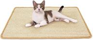 🐱 premium cat scratcher mat: natural sisal pad for indoor cats - protect furniture and trim nails with horizontal floor scratching pad rug (23.6 x 15.7in) logo