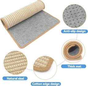 img 2 attached to 🐱 Premium Cat Scratcher Mat: Natural Sisal Pad for Indoor Cats - Protect Furniture and Trim Nails with Horizontal Floor Scratching Pad Rug (23.6 x 15.7in)