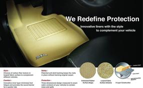 img 1 attached to 3D MAXpider L1AD04021502 Second Row Custom Fit All-Weather Floor Mat For Select Audi Q7 Models - Kagu Rubber (Tan)