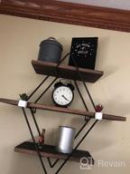 img 1 attached to Rustic Farmhouse Decor 3 Tier Floating Shelves - Round Wood & Metal Hanging Circle Shelf, Geometric Circular Tiered Wall Shelf review by James Parker
