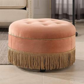 img 4 attached to Orange Yolanda 🍊 Ottoman by Jennifer Taylor Home