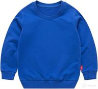 👕 comfortable & stylish ptpuke toddler boys girls solid cotton thin sweatshirt long sleeve top t-shirts - perfect for everyday wear! logo