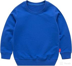 img 4 attached to 👕 Comfortable & Stylish PTPuke Toddler Boys Girls Solid Cotton Thin Sweatshirt Long Sleeve top T-Shirts - Perfect for Everyday Wear!