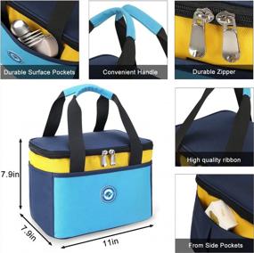 img 3 attached to Weitars Insulated Lunch Bag For Kids - Perfect For Travel And School With Reusable Tote Bag Feature