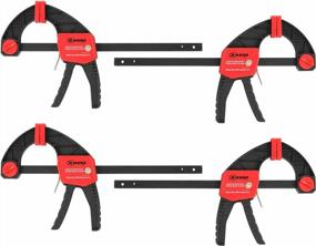 img 4 attached to Woodworking Bar Clamps Set By XINQIAO - One-Handed Spreader Clamp, Heavy Duty F Clamps With 150Lbs Force, 6-Inch, Pack Of 4