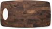 acacia wood end grain cheese board by ironwood gourmet - calistoga series logo