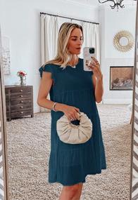 img 2 attached to Chic And Comfortable: KIRUNDO 2023 Women'S Sleeveless Ruffle Sleeve Mini Dress For Your Summer Wardrobe