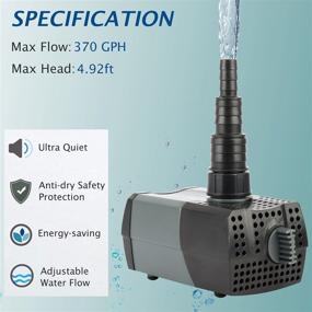 img 2 attached to 💦 Enhance Your Water Feature with WaterRebirth Submersible Water Pump: Ideal for Ponds, Fountains, and Aquariums (15W/370GPH)