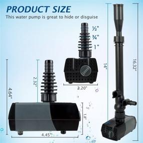 img 1 attached to 💦 Enhance Your Water Feature with WaterRebirth Submersible Water Pump: Ideal for Ponds, Fountains, and Aquariums (15W/370GPH)