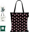 heavy duty fmeida black canvas tote bag - reusable, economical & sturdy for work, college shopping & travel! logo