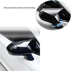 img 2 attached to 🔥 CKE Glossy Black Mirror Covers for Toyota Camry 2018-2022: Aggressive Look, Rearview Mirror Guard & Door Side Moulding Trims