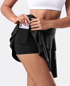img 2 attached to Оставайтесь стильными на корте с теннисной юбкой Niksa'S Ruffle - с высокой талией и карманами, идеально подходящей для всех видов спорта!