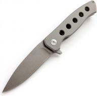 ef220 tactical folding knife with d2 blade, titanium handle for outdoor edc, camping and more - gray by eafengrow logo