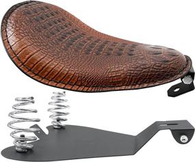 img 1 attached to 🐊 DREAMIZER Crocodile Style Solo Seat Bracket Spring Base - Black Bracket Base for Chopper Bobber Custom Dyna Shadow Spirit ACE VT 1100 750 Sportster XL883 XL1200, Brown