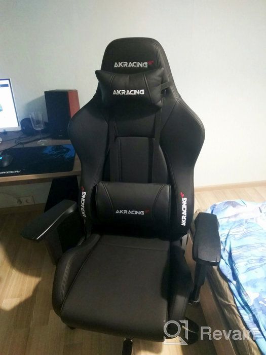 img 1 attached to 🎮 AKRACING Premium Gaming Computer Chair - Black 2, Imitation Leather Upholstery review by Gabriela Kopcewicz ᠌