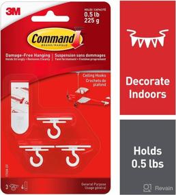 img 3 attached to 3M Command Plain Ceiling Hooks, 1 Pack