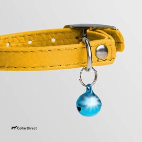 img 2 attached to Safe And Stylish Leather Cat Collar With Elastic Strap And Bell - Neck Fit 9"-11", Available In Vibrant Colors