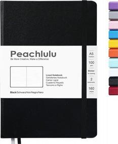 img 4 attached to Medium Peachlulu Hardcover Notebook: Lined Journal With 100 GSM Thick Paper, 2 Bookmarks, And Black Ruled Pages - 5.7 X 8 Inches