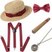 babeyond 1920s mens gatsby gangster costume accessories set 30s manhattan fedora hat suspenders logo