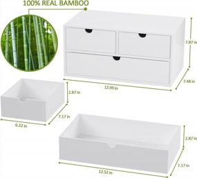 img 3 attached to Bamboo Desk Drawer Organizer With Multiple Compartments For Bills, Office Supplies, Cosmetics, Kitchen Utensils And More - Easy Access And No Assembly Required