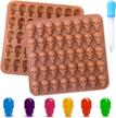 busoha gummy skull candy molds silicone, 2 pack 40 cavity non-stick skull silicone molds with 1 droppers for chocolate, candy, jelly, ice cube, dog treats logo