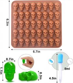 img 3 attached to BUSOHA Gummy Skull Candy Molds Silicone, 2 Pack 40 Cavity Non-Stick Skull Silicone Molds With 1 Droppers For Chocolate, Candy, Jelly, Ice Cube, Dog Treats