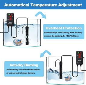 img 1 attached to Бинчанг аквариумный нагреватель - 100W/300W/500W/800W нагреватель для аквариумов из кварцевого стекла с внешним контроллером температуры - взрывозащищенный водонагреватель для емкостей от 5 до 158 галлонов - подходит для нагревания морских и пресноводных рыб.