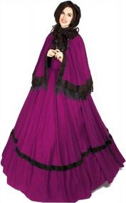 img 3 attached to Civil War Reenactment Dickens Faire Victorian 3 Piece Cape Sash Dress
