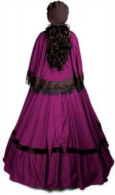 img 2 attached to Civil War Reenactment Dickens Faire Victorian 3 Piece Cape Sash Dress