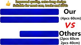 img 1 attached to 🚗 Set of 4 x 23.6-Inch Car Door Sill Protectors - Carbon Fiber Vinyl Wrap Stickers for Automotive Scuff Plate Film, Anti-Scratch Entry Guards for SUV Trucks - Interior Accessories (4D Blue)