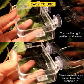 img 2 attached to 🦎 Transparent Suction Cup Reptile Feeder for Gecko, Snakes, Iguanas, and Lizards - ViaGasaFamido Amphibian & Reptile Anti-Escape Food Bowl