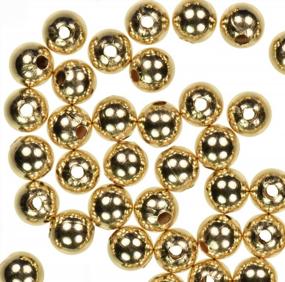 img 3 attached to Pack Of 50 Gold Filled Round Beads, 3Mm Size